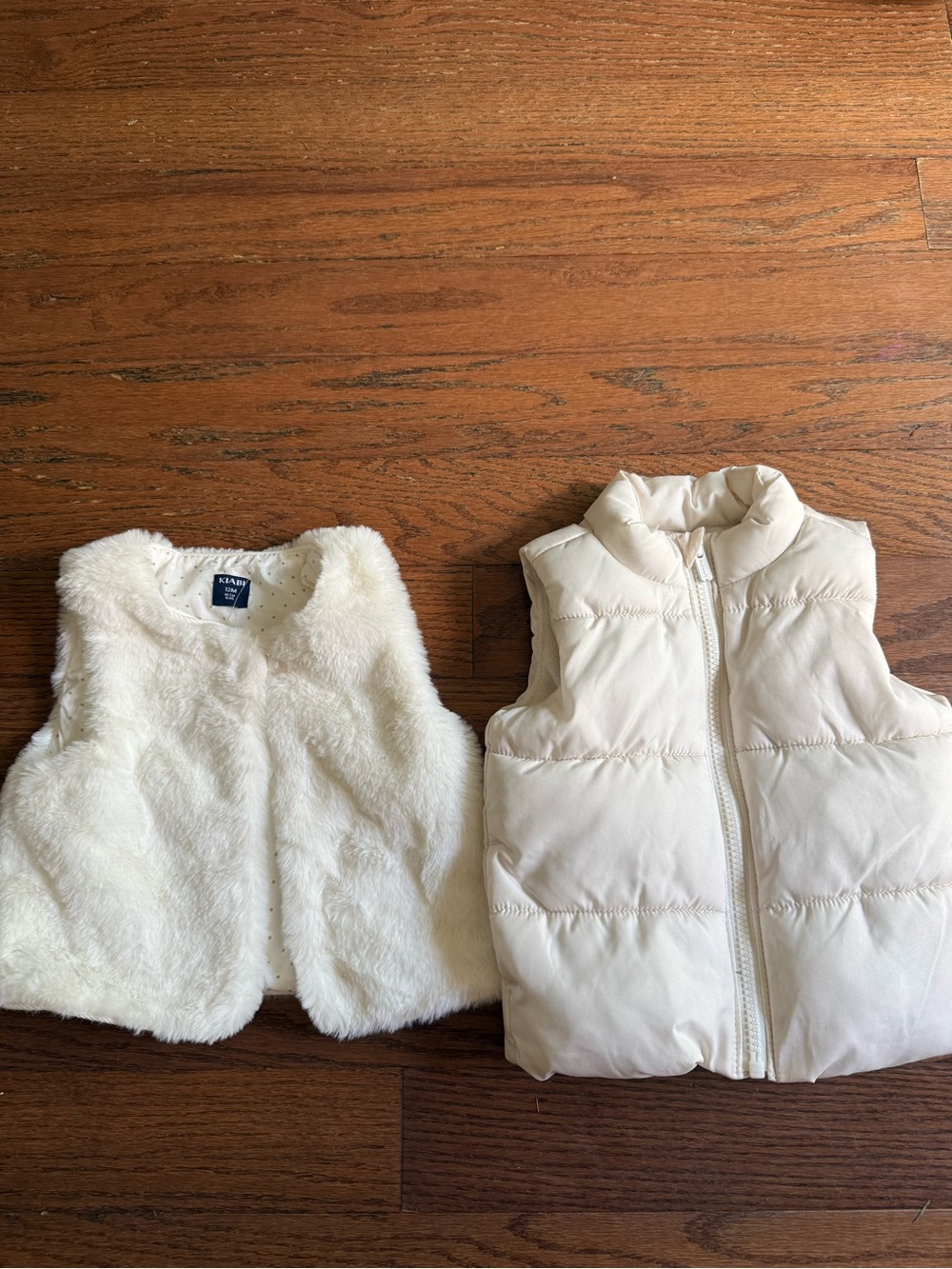 Old Navy Cream White Vests 12 months